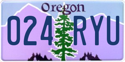 OR license plate 024RYU