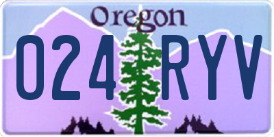 OR license plate 024RYV