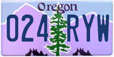 OR license plate 024RYW
