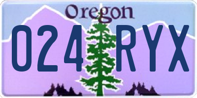 OR license plate 024RYX