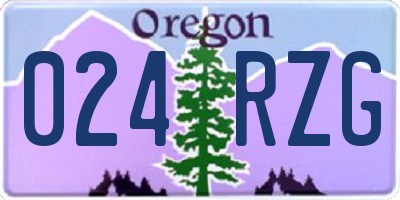 OR license plate 024RZG