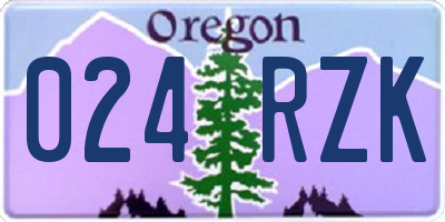 OR license plate 024RZK