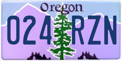 OR license plate 024RZN