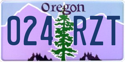 OR license plate 024RZT