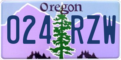 OR license plate 024RZW
