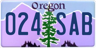 OR license plate 024SAB