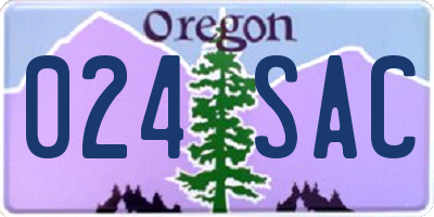 OR license plate 024SAC