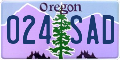 OR license plate 024SAD