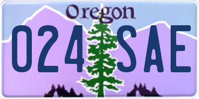 OR license plate 024SAE