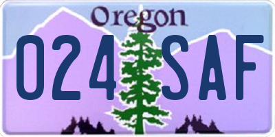 OR license plate 024SAF
