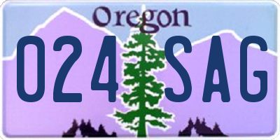 OR license plate 024SAG