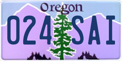 OR license plate 024SAI