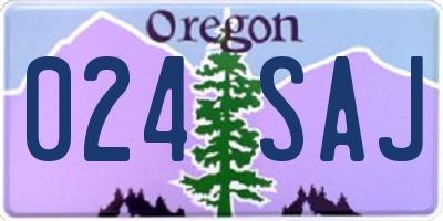 OR license plate 024SAJ