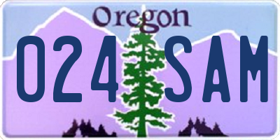 OR license plate 024SAM