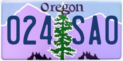 OR license plate 024SAO
