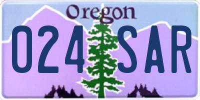 OR license plate 024SAR