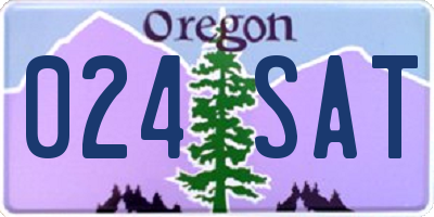 OR license plate 024SAT