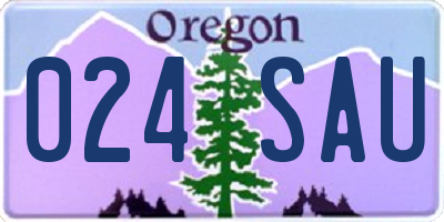 OR license plate 024SAU