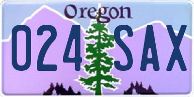 OR license plate 024SAX