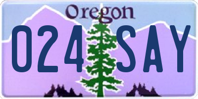 OR license plate 024SAY
