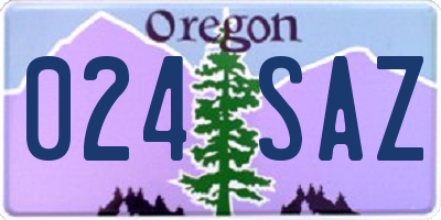 OR license plate 024SAZ
