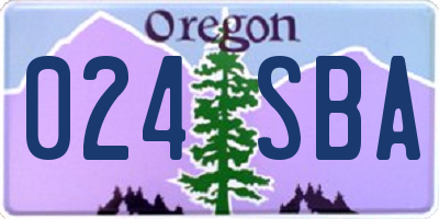 OR license plate 024SBA