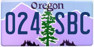 OR license plate 024SBC