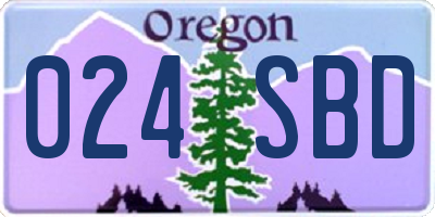OR license plate 024SBD