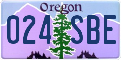 OR license plate 024SBE
