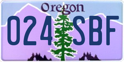 OR license plate 024SBF