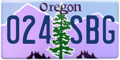 OR license plate 024SBG