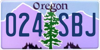 OR license plate 024SBJ