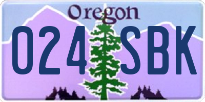 OR license plate 024SBK