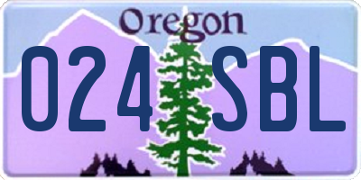 OR license plate 024SBL
