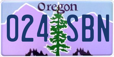 OR license plate 024SBN