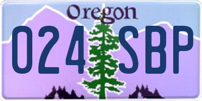 OR license plate 024SBP
