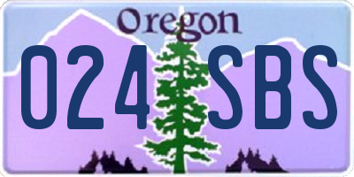 OR license plate 024SBS