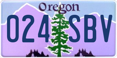 OR license plate 024SBV