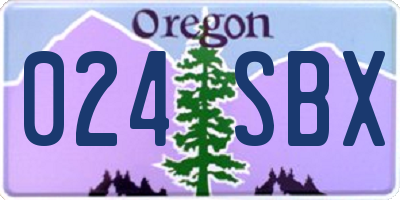 OR license plate 024SBX