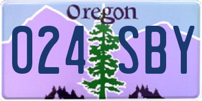 OR license plate 024SBY