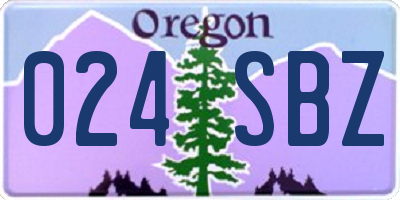 OR license plate 024SBZ