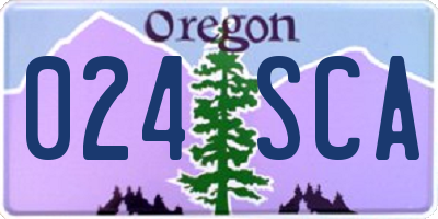 OR license plate 024SCA