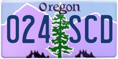 OR license plate 024SCD