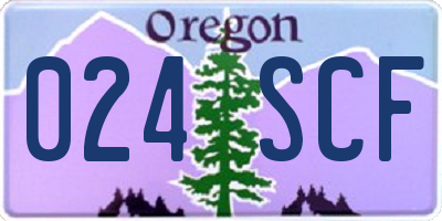 OR license plate 024SCF