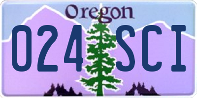 OR license plate 024SCI