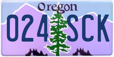 OR license plate 024SCK