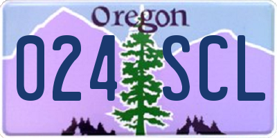 OR license plate 024SCL