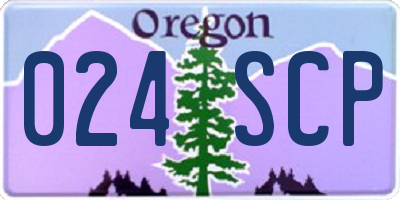 OR license plate 024SCP