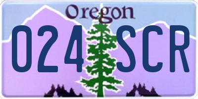OR license plate 024SCR