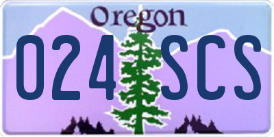 OR license plate 024SCS